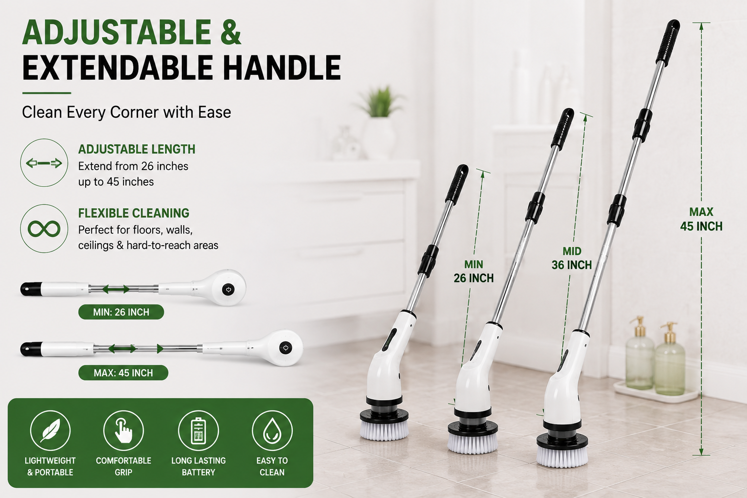 9-in-1 Electric Spin Scrubber | Cordless Cleaning Brush