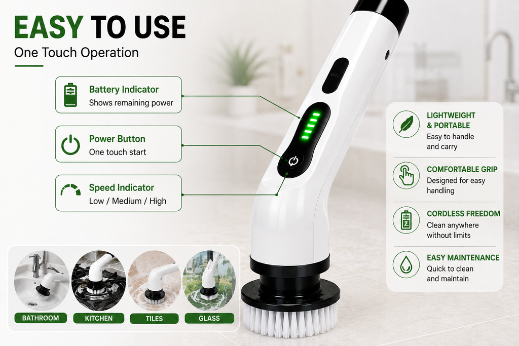 9-in-1 Electric Spin Scrubber | Cordless Cleaning Brush