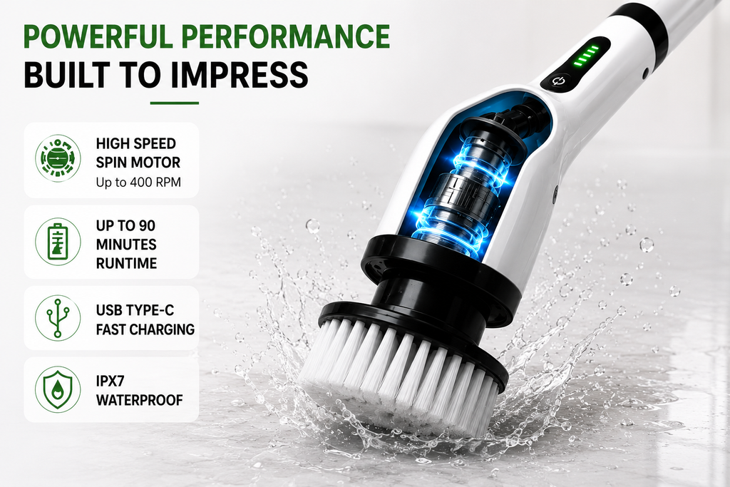 9-in-1 Electric Spin Scrubber | Cordless Cleaning Brush