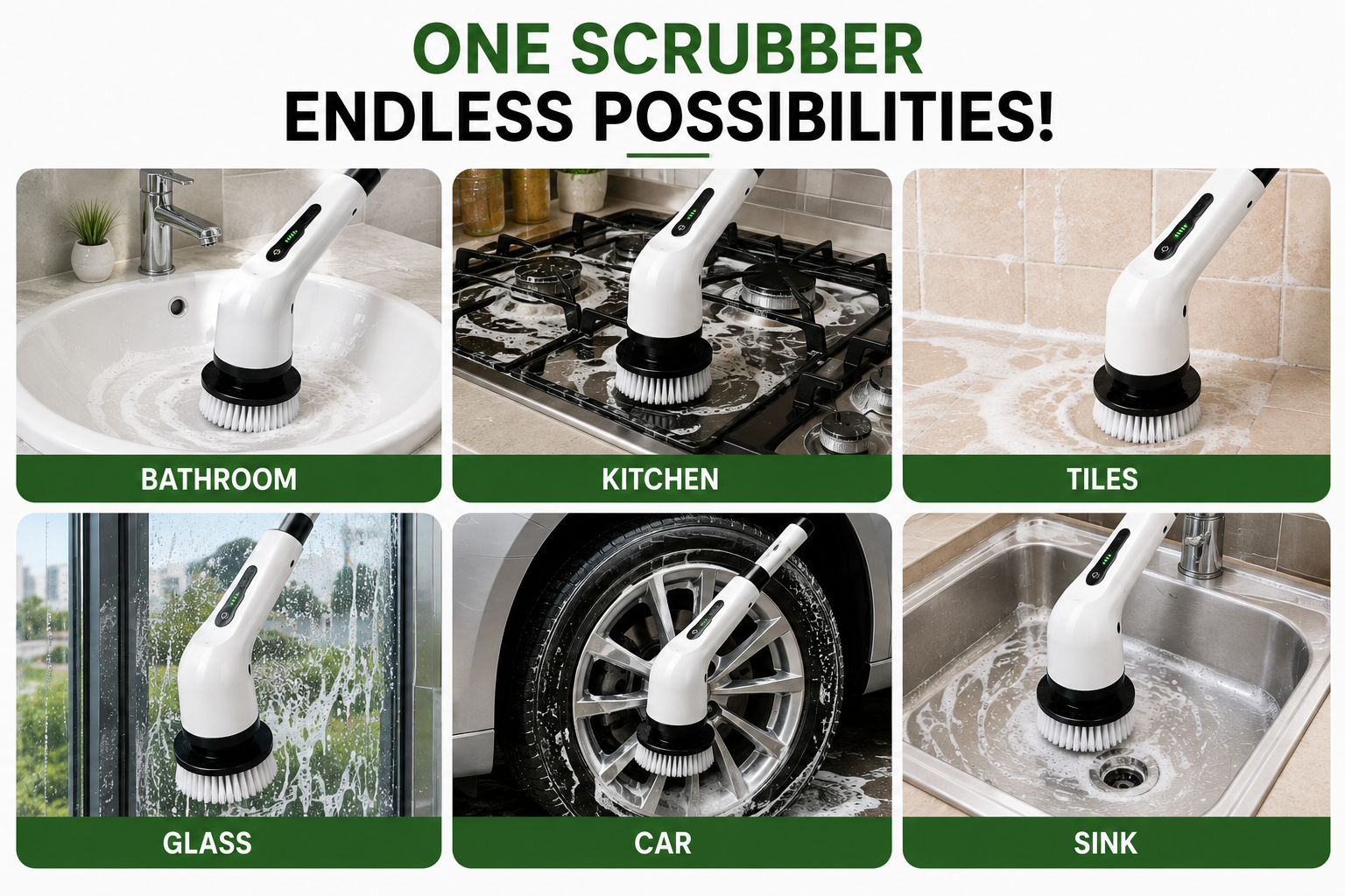 9-in-1 Electric Spin Scrubber | Cordless Cleaning Brush