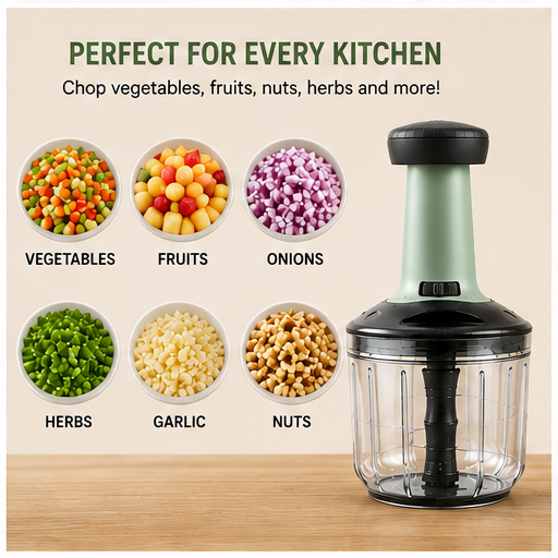 Premium Multifunction Vegetable Chopper | Manual Food & Onion Cutter