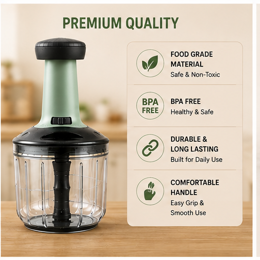 Premium Multifunction Vegetable Chopper | Manual Food & Onion Cutter