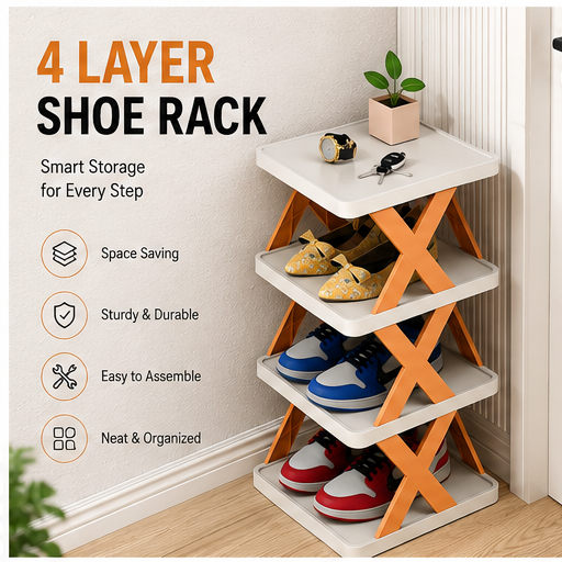 Premium 4-Tier Stackable Shoe Storage Organizer