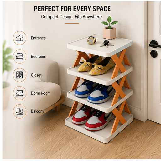 Premium 4-Tier Stackable Shoe Storage Organizer