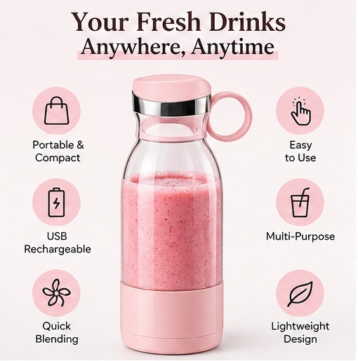 Portable USB Rechargeable Blender – Mini Juicer