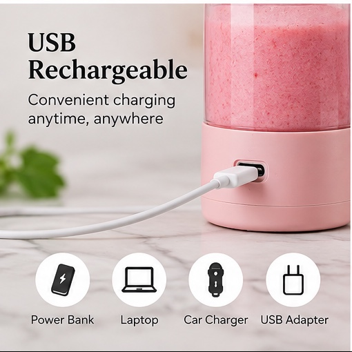 Portable USB Rechargeable Blender – Mini Juicer
