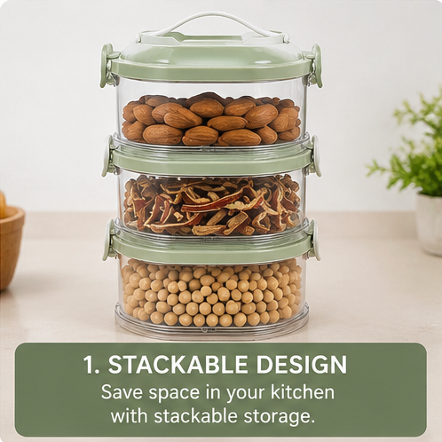 Nexora StackSeal™ 4-Tier Airtight Kitchen Organizer